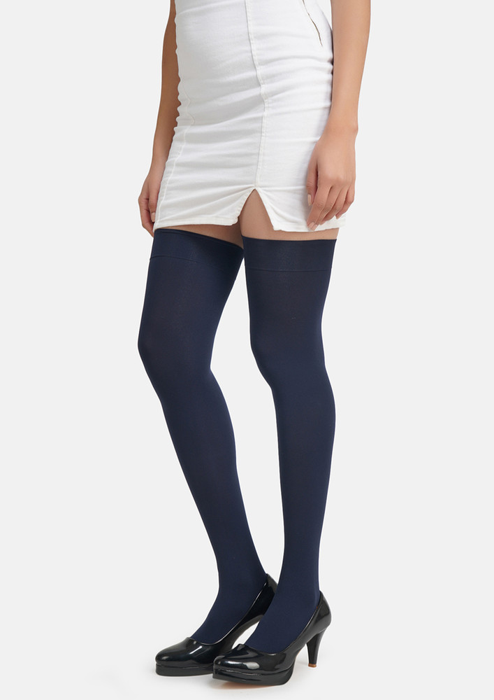 N2s Next2skin Women's Thigh High Opaque Stockings (navy)