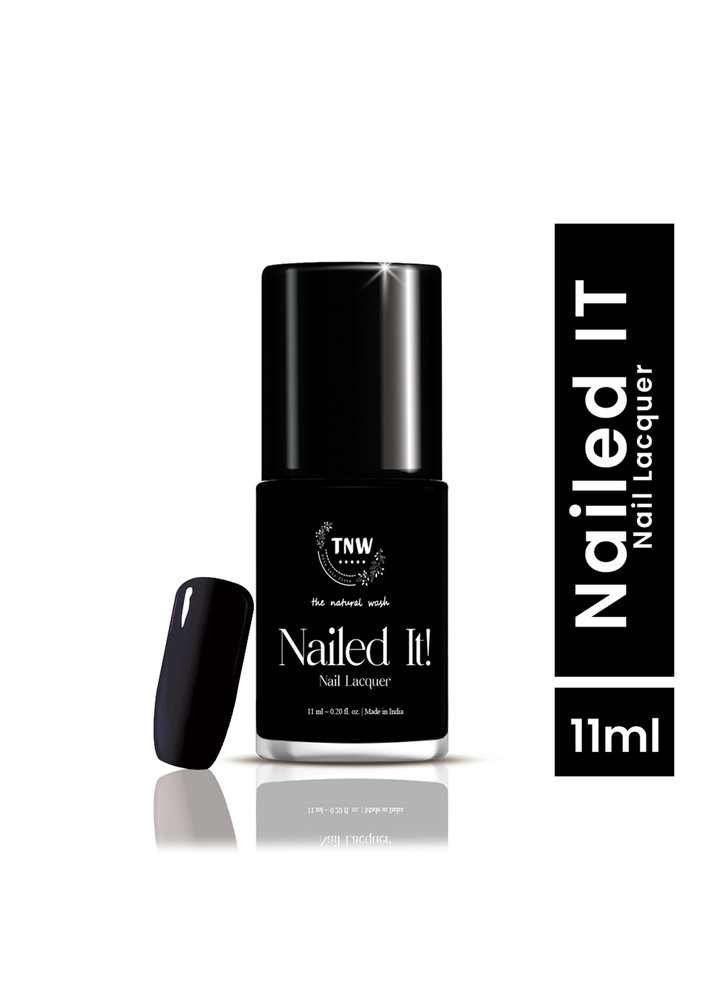 TNW -The Natural Wash Nailed It! - 03: Black Margarita | Nail Polish | Chip Resistant | Pigmented | Long Lasting | Quick Drying | Preety nails | 11ml
