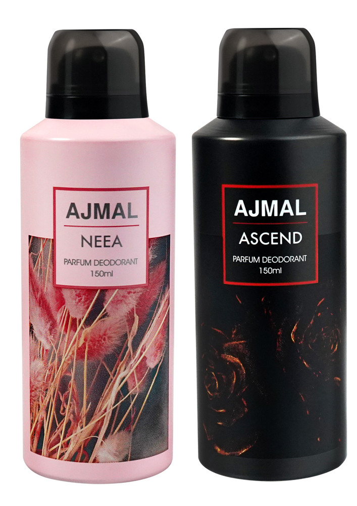 Ajmal Neea and Ascend Deodorant Perfume 150ML Each Long Lasting Spray Party Wear Gift For Men and Women Online Exclusive