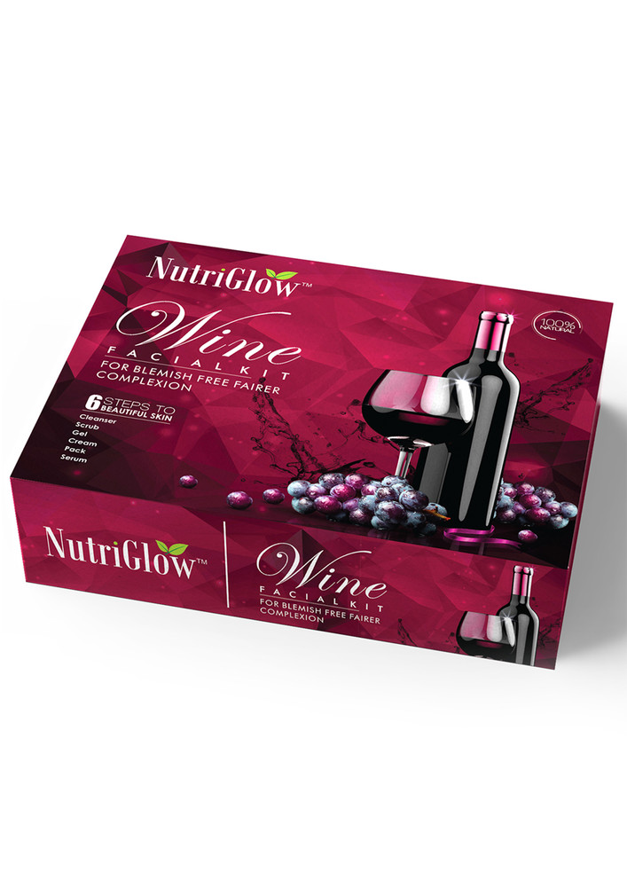 Nutriglow Wine Facial Kit For Radiant Glow, All Skin Types-250g+10ml