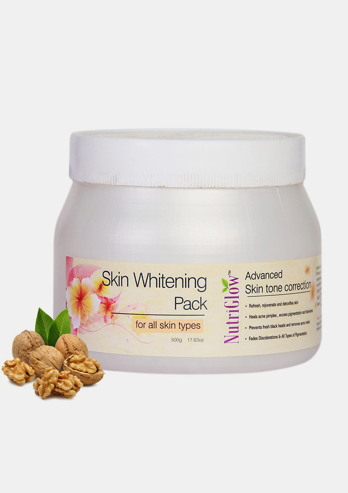 NutriGlow Skin Whitening Pore Cleansing Face Pack for Glowing Skin, Blackheads & Tan Removal, All Skin Types, 500gm