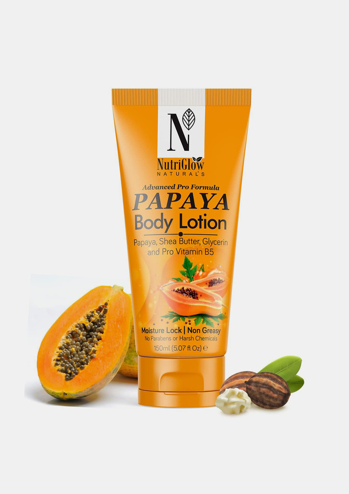 NutriGlow NATURAL'S Advanced Pro Formula Papaya Body Lotion for Daily Use, Hydration, Moisture Lock (150 ml)