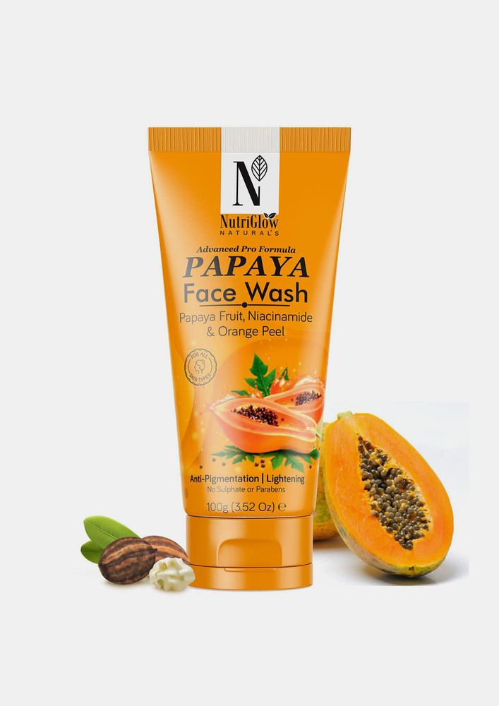 NutriGlow NATURAL'S Advanced Pro Formula Papaya for Skin Brightening & Tan Removal Face Wash (100 g)