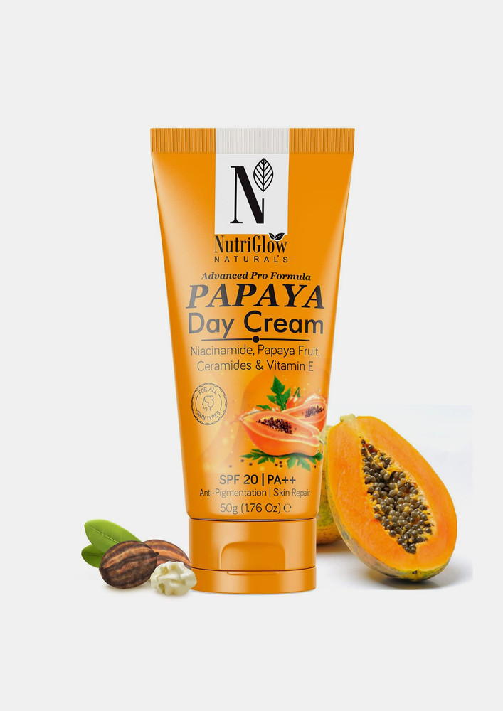 NutriGlow NATURAL'S Advanced Pro Formula Papaya Day Cream SPF 20 PA++, Brightening with Niacinamide (50 g)