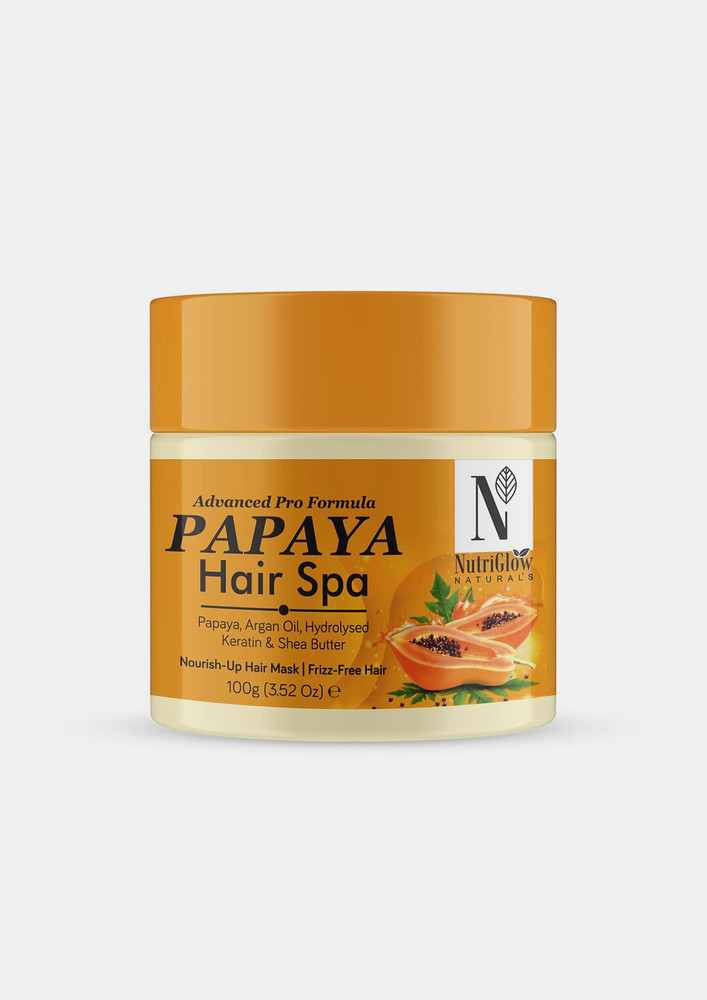 NutriGlow NATURAL'S Advanced Pro Formula Papaya Spa with Argan Oil for Shiny & Bouncy Hair (100 g)