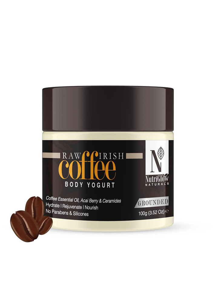 NutriGlow Natural’s Raw Irish Coffee Body Yogurt for Instant Hydration & Moisturization - 100g