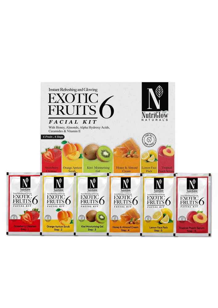 NutriGlow Natural’s Exotic Fruit Facial Kit with Honey, Vitamin E for Radiant Glow, 60g