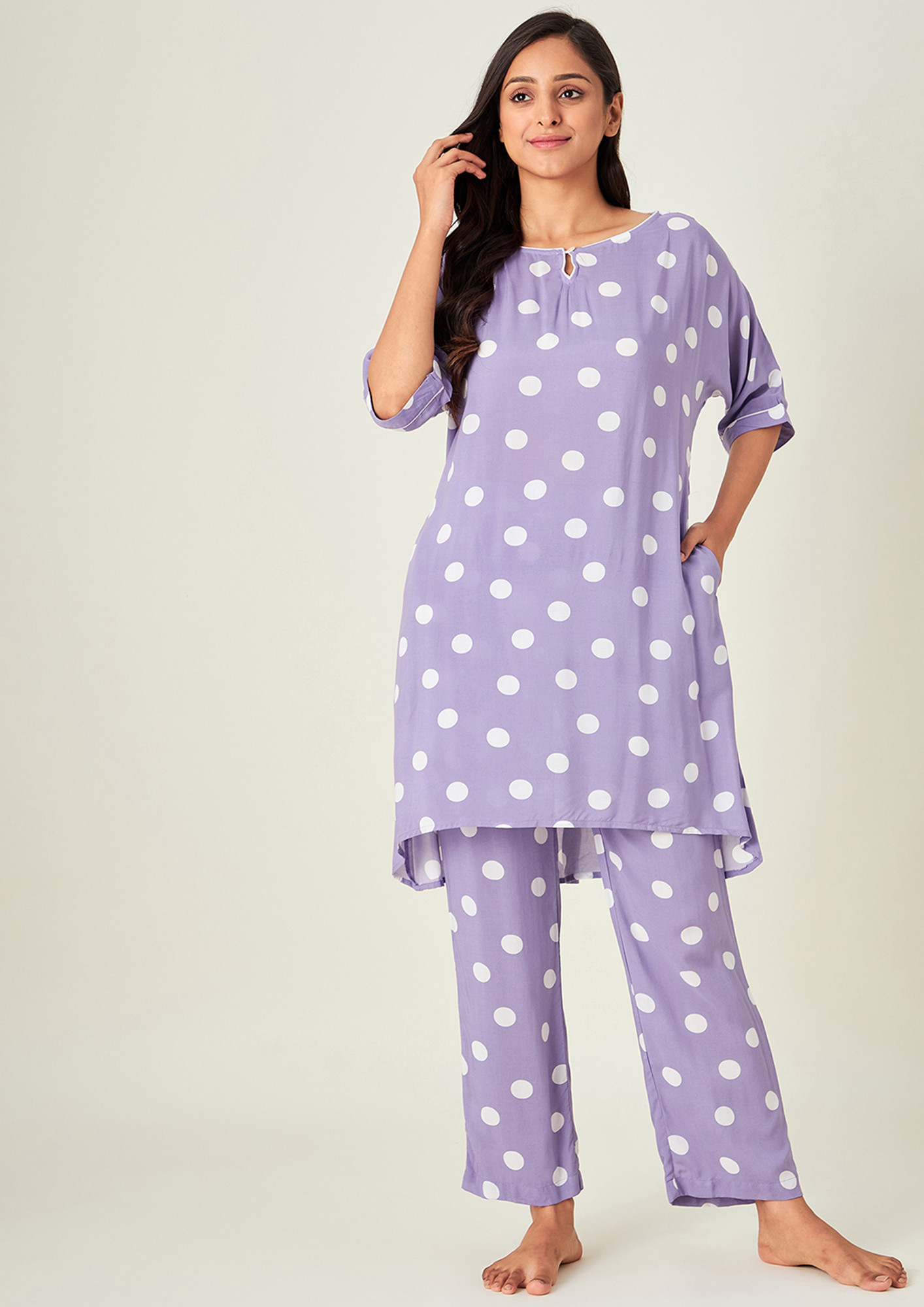 Purple Polka Pyjama Set