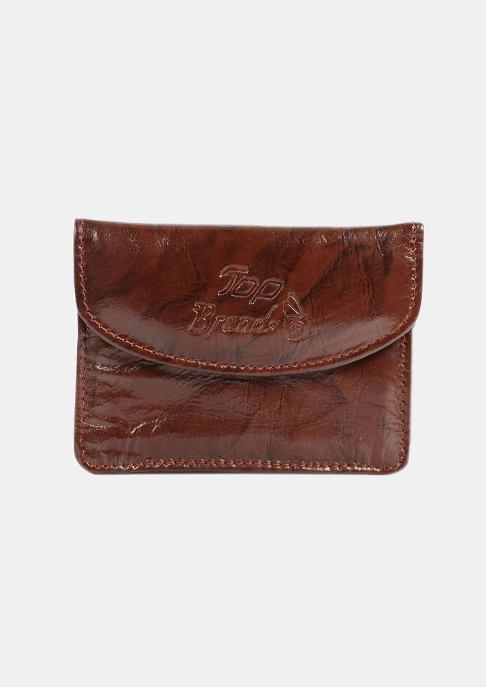 Tiny Leatherette Dark Brown Wallet
