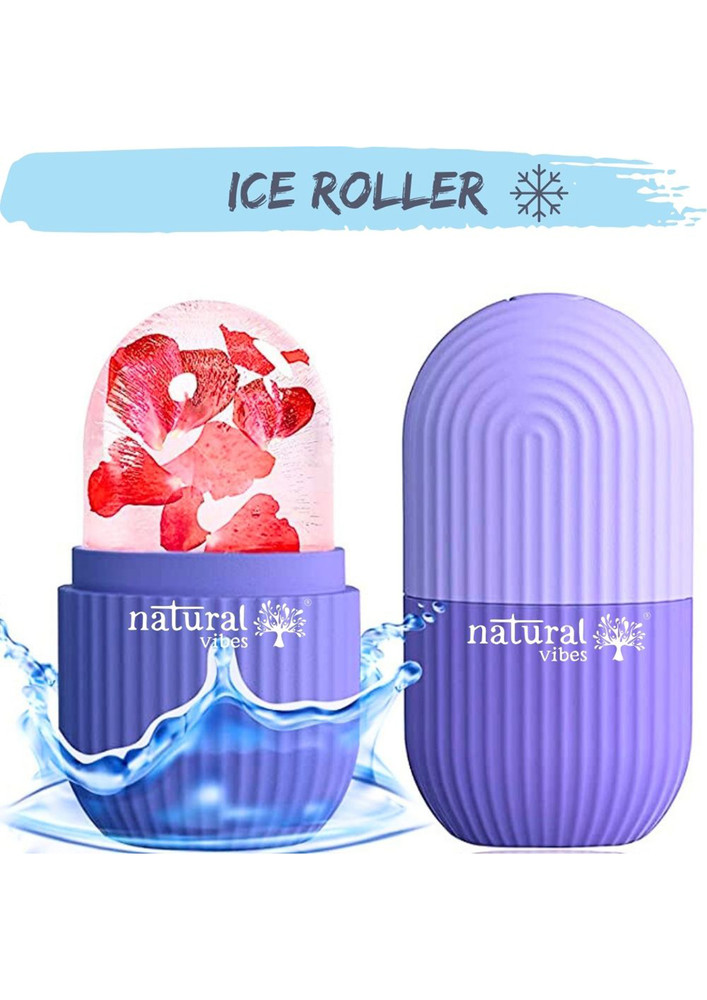 Natural Vibes Ice Facial Roller for Face, Neck and Under Eye-NV_ICE_ROLLER_PURPLE