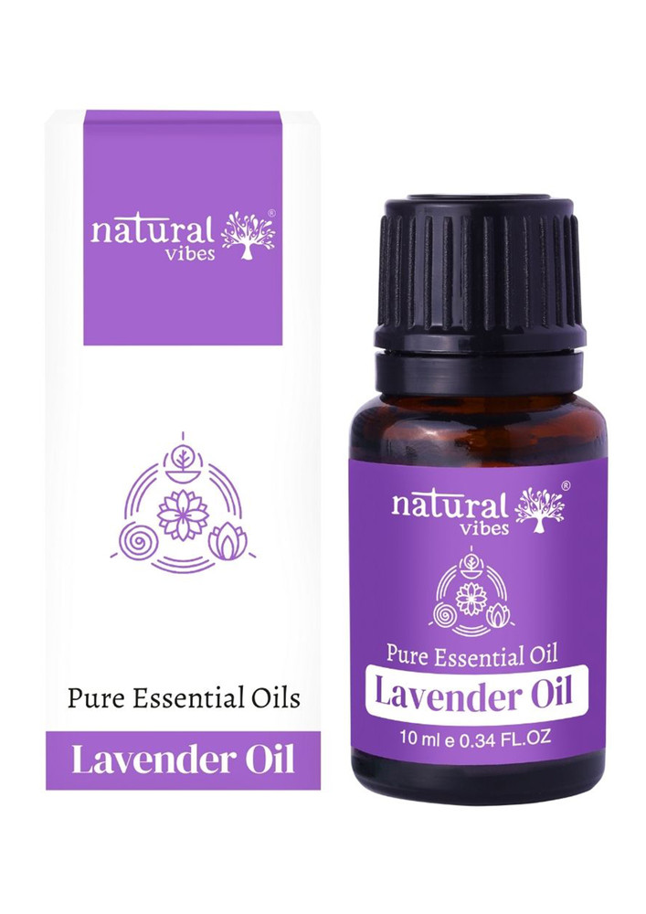 Natural Vibes Lavender Pure Essential Oil for Sleep, Stress Relief, Acne & Hair Fall 10 ml