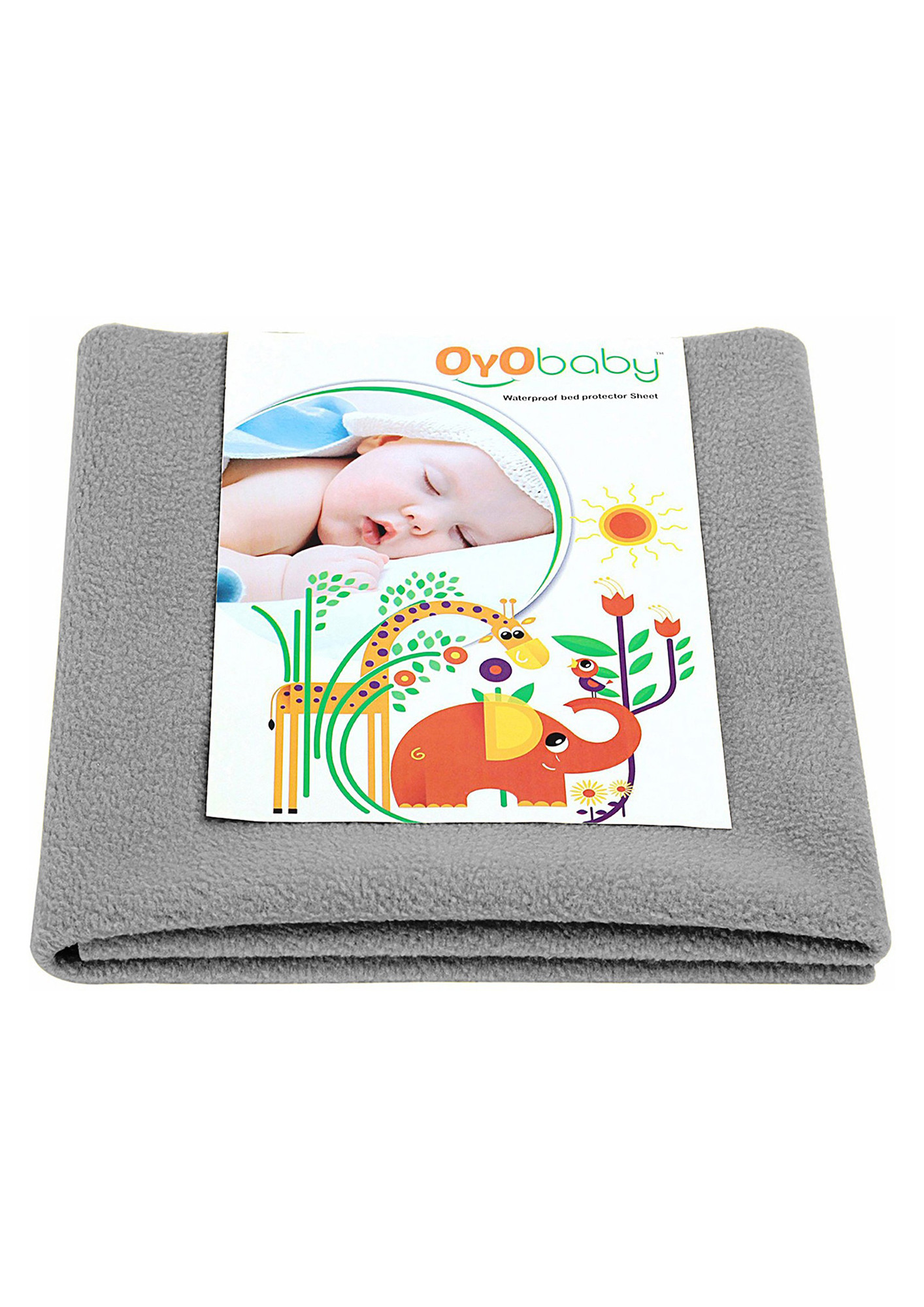 Oyo Baby Cotton Baby Bed Protecting Mat (Grey, Small)-OB-2020-GR