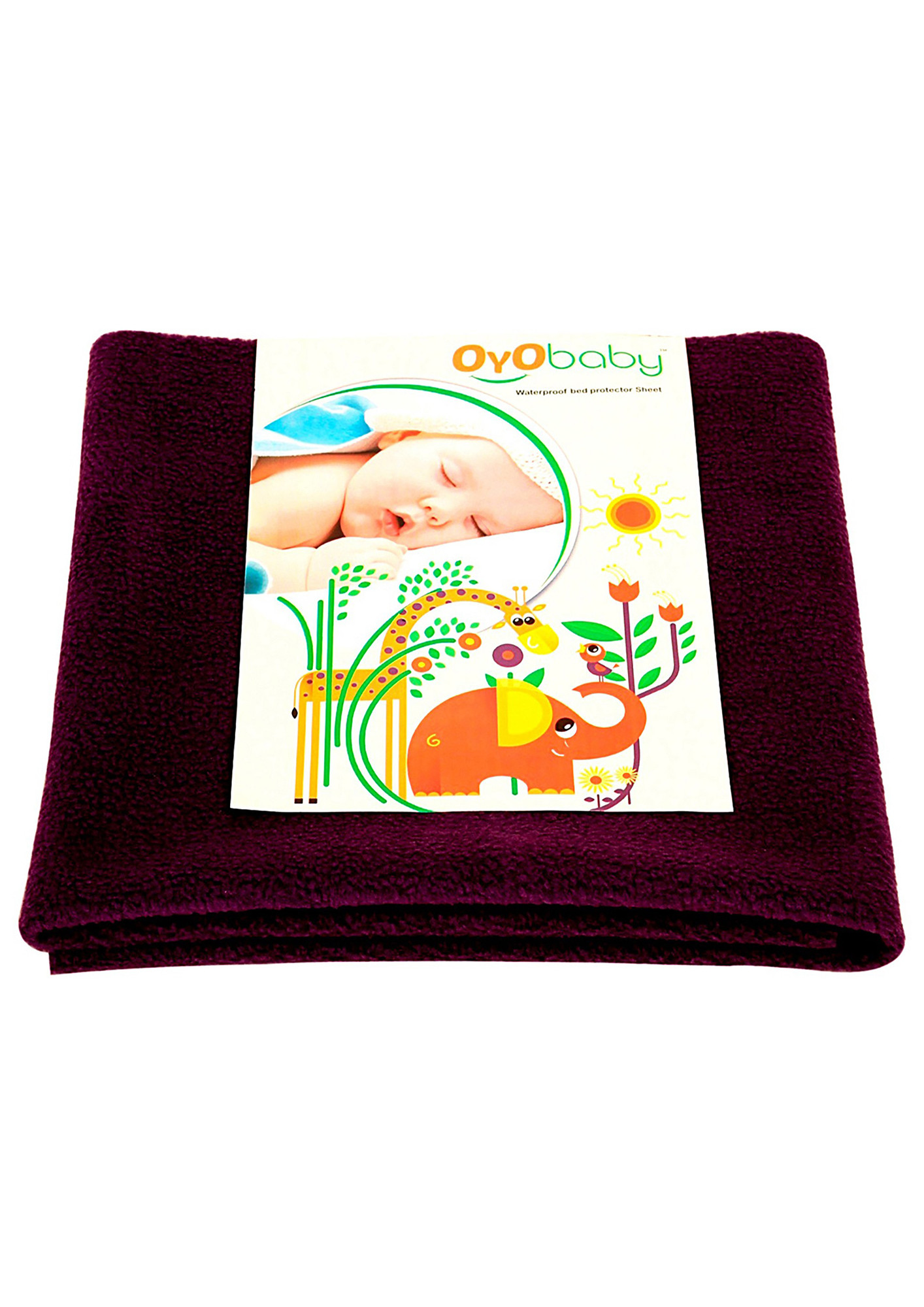 Oyo Baby Cotton Baby Bed Protecting Mat (Plum, Small)-OB-2020-PL