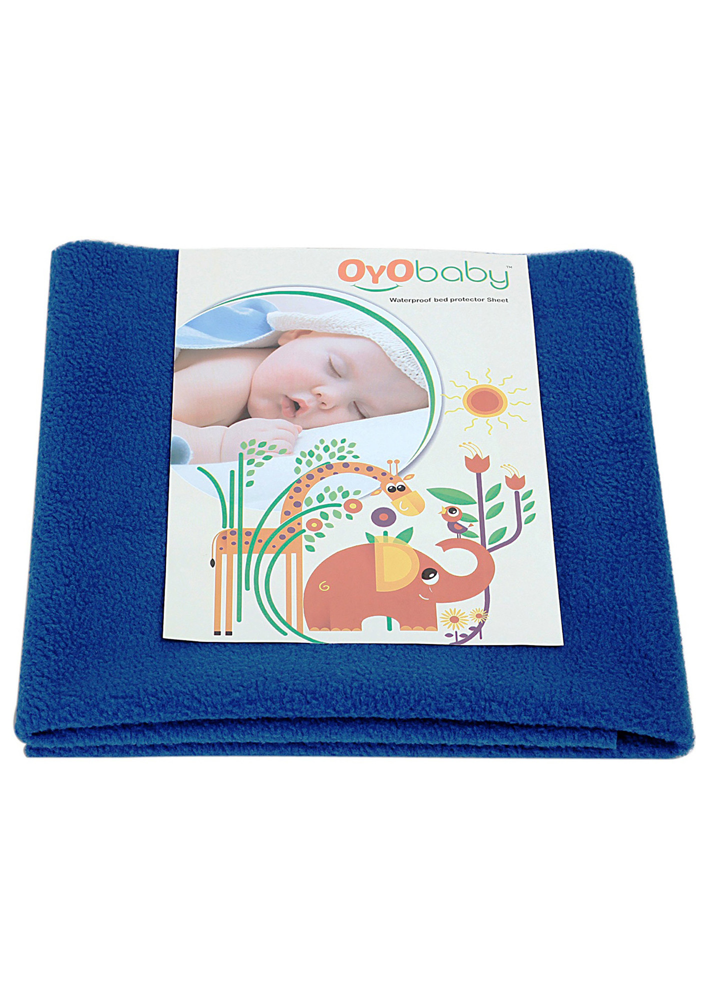 Oyo Baby Cotton Baby Bed Protecting Mat (Royal Blue, Small)-OB-2020-RB