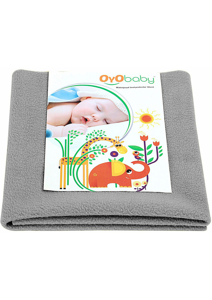 Oyo Baby Cotton Baby Bed Protecting Mat (grey, Medium)-ob-2021-gr