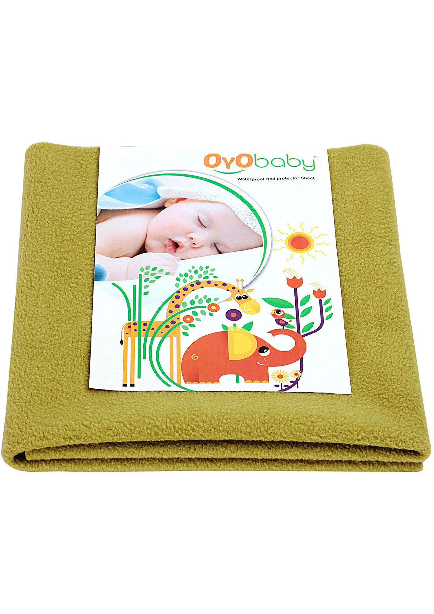 Oyo Baby Cotton Baby Bed Protecting Mat (Gold, Medium)-OB-2021-G