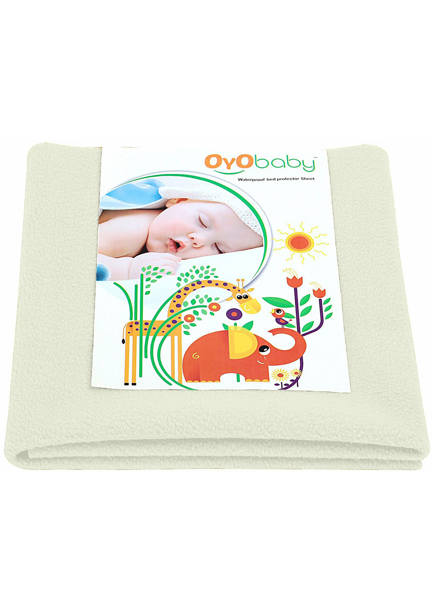 Oyo Baby Cotton Baby Bed Protecting Mat (Ivory, Medium)-OB-2021-IV