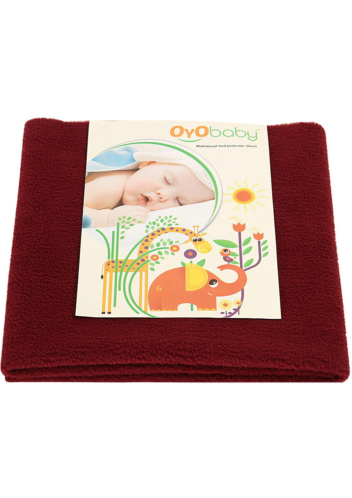 Oyo Baby Cotton Baby Bed Protecting Mat (maroon, Medium)-ob-2021-m