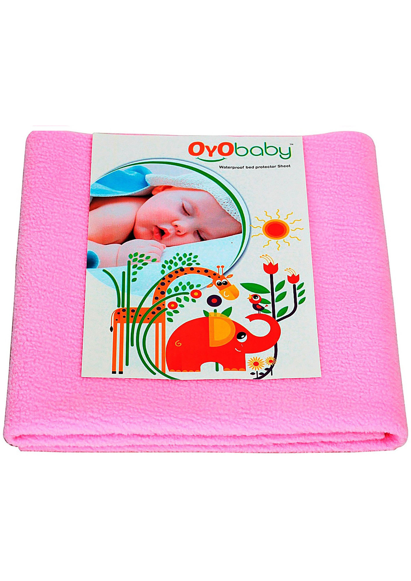 Oyo Baby Cotton Baby Bed Protecting Mat (Pink, Medium)-OB-2021-P