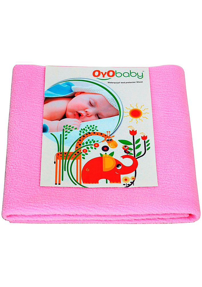 Oyo Baby Cotton Baby Bed Protecting Mat (Pink, Medium)-OB-2021-P