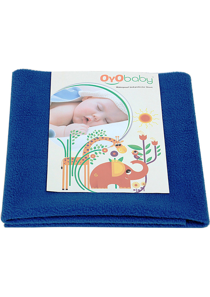Oyo Baby Cotton Baby Bed Protecting Mat (Royal Blue, Medium)-OB-2021-RB