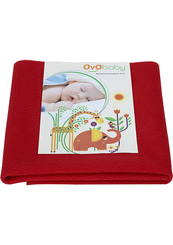 Oyo Baby Cotton Baby Bed Protecting Mat (red, Medium)-ob-2021-r