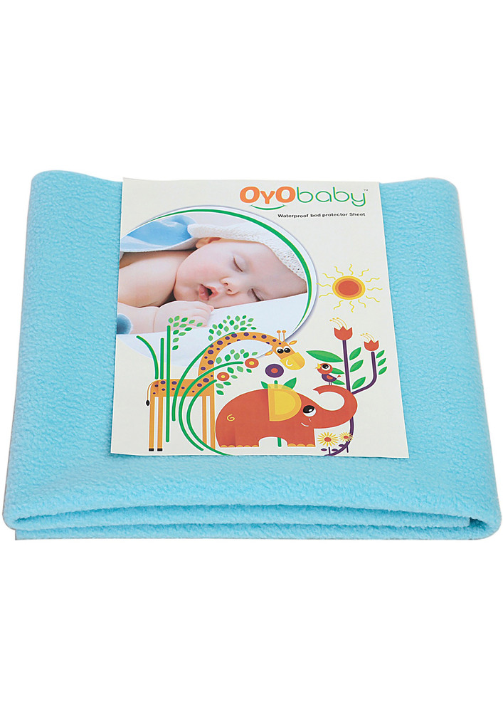 Oyo Baby Cotton Baby Bed Protecting Mat (sea Blue, Medium)-ob-2021-sb