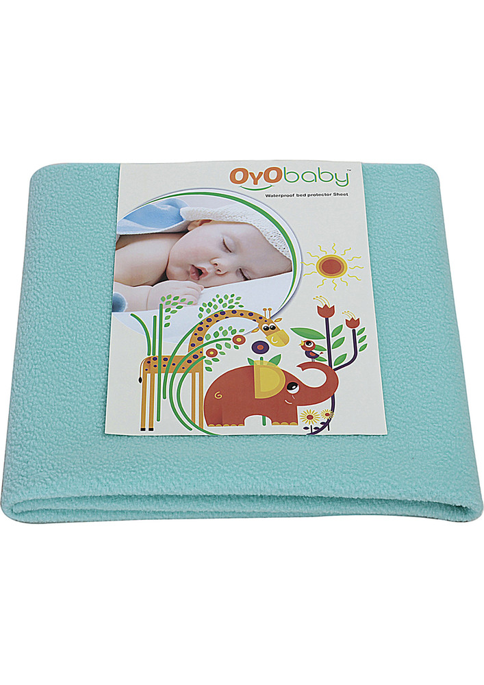Oyo Baby Cotton Baby Bed Protecting Mat (sea Green, Medium)-ob-2021-sg