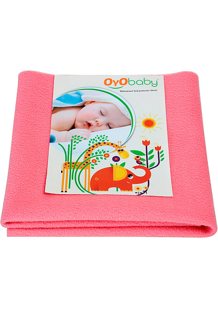Oyo Baby Cotton Baby Bed Protecting Mat (salmon Rose, Medium)-ob-2021-sr