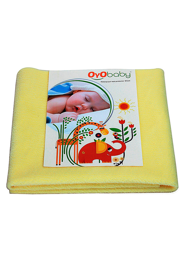 Oyo Baby Cotton Baby Bed Protecting Mat (yellow, Medium)-ob-2021-y