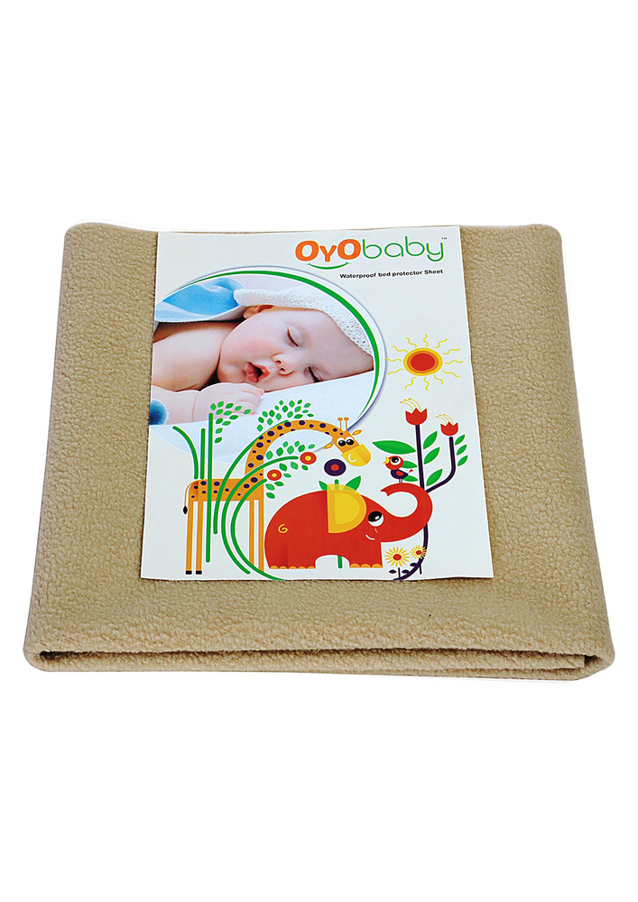 Oyo Baby Cotton Baby Bed Protecting Mat (beige, Large)-ob-2022-bg