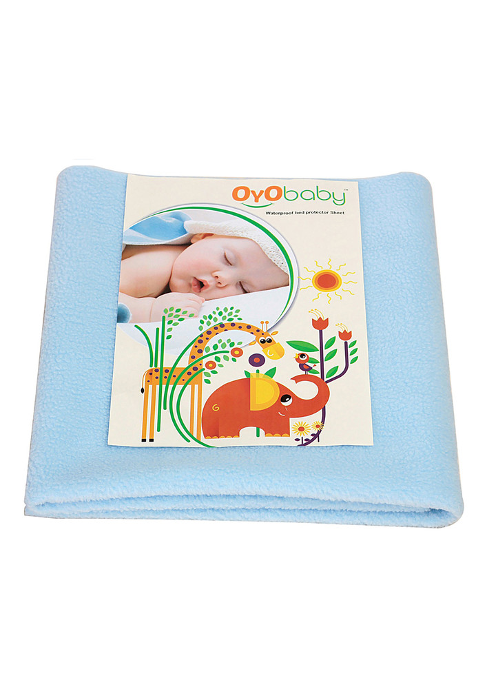 Oyo Baby Cotton Baby Bed Protecting Mat (blue, Large)-ob-2022-b