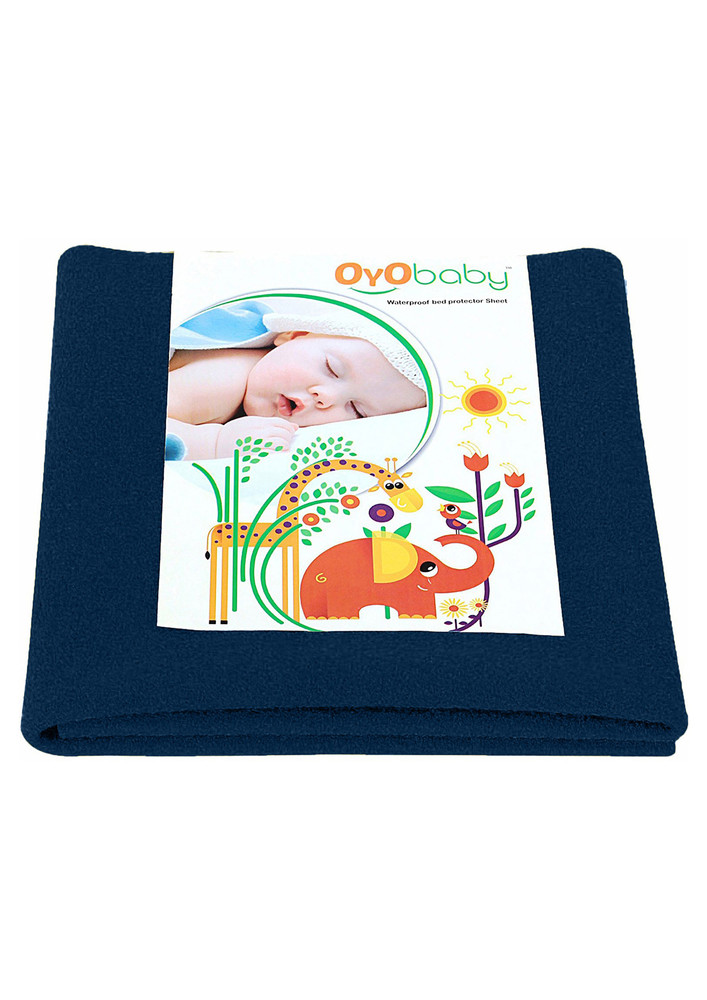 Oyo Baby Cotton Baby Bed Protecting Mat (dark Sea Blue, Large)-ob-2022-ds