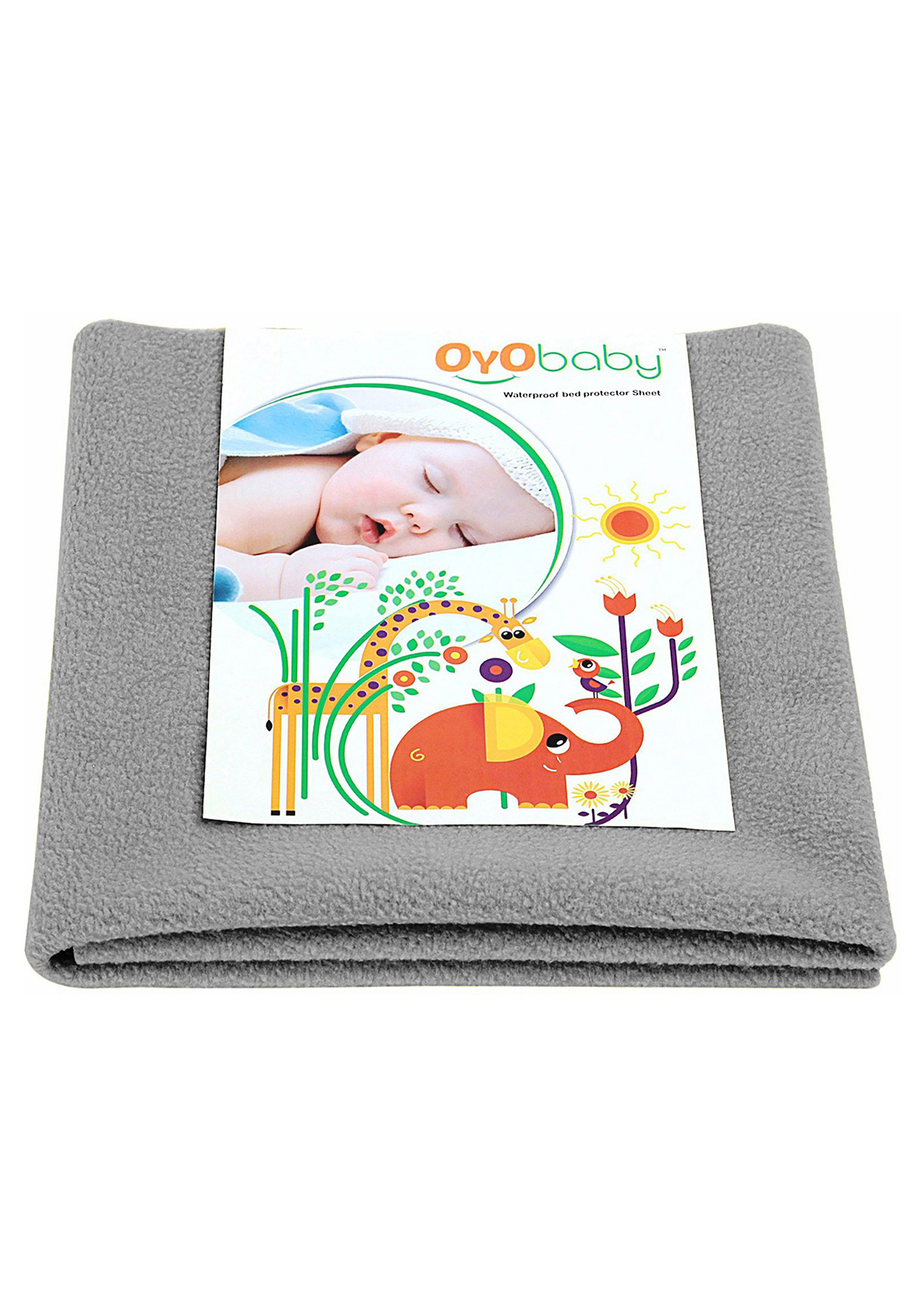 Oyo Baby Cotton Baby Bed Protecting Mat (Grey, Large)-OB-2022-GR
