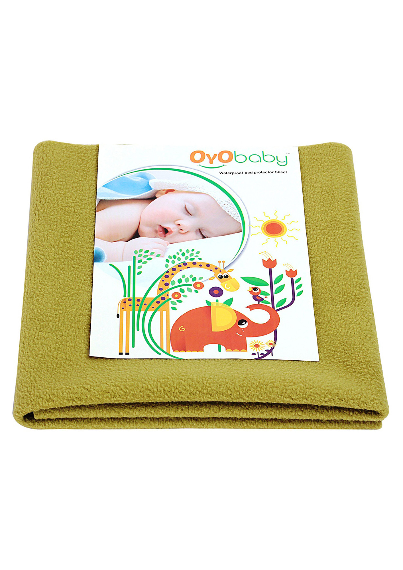 Oyo Baby Cotton Baby Bed Protecting Mat (Gold, Large)-OB-2022-G