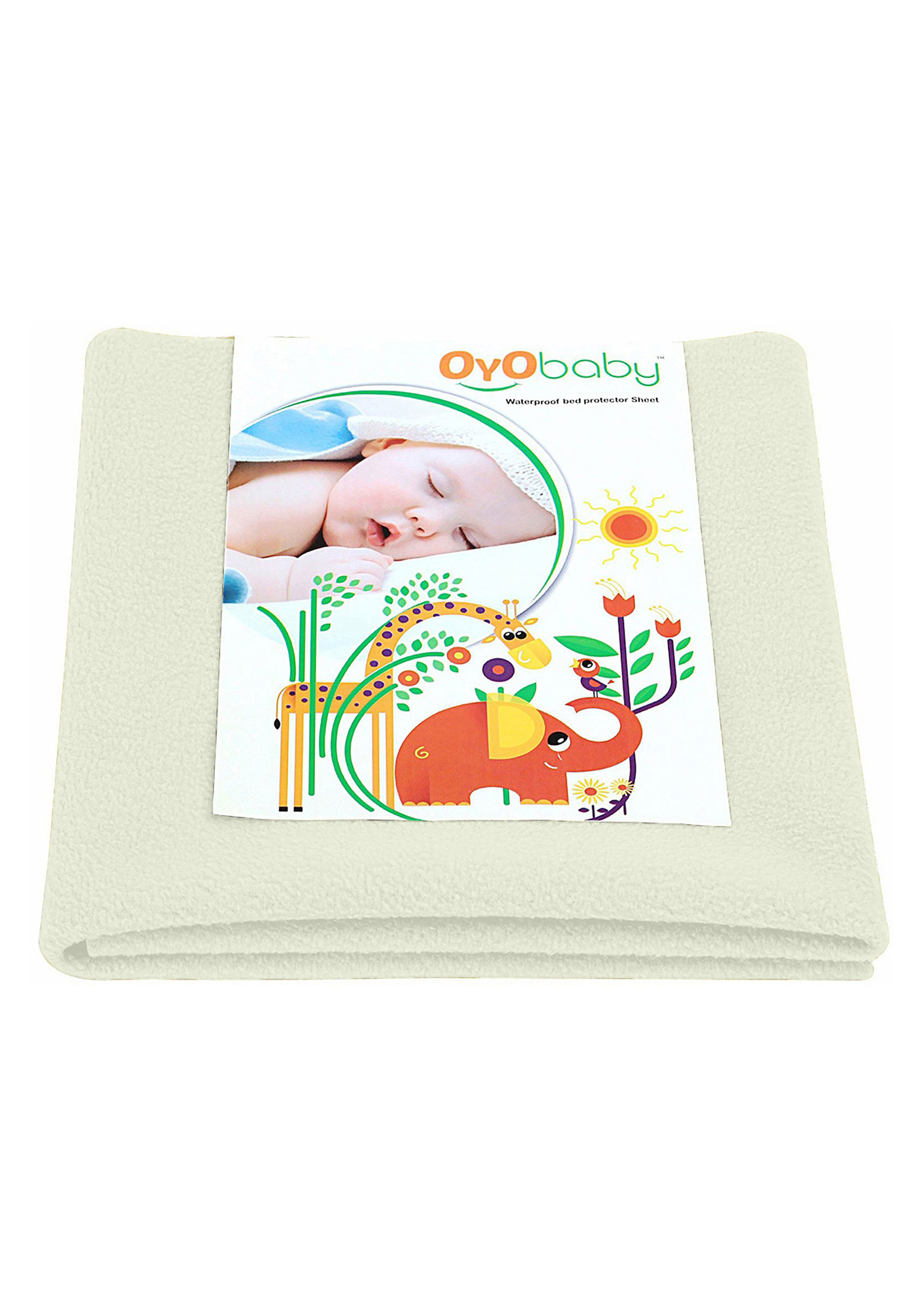 Oyo Baby Cotton Baby Bed Protecting Mat (Ivory, Large)-OB-2022-IV