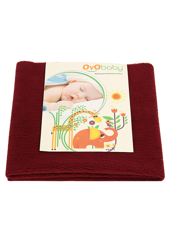 Oyo Baby Cotton Baby Bed Protecting Mat (maroon, Large)-ob-2022-m