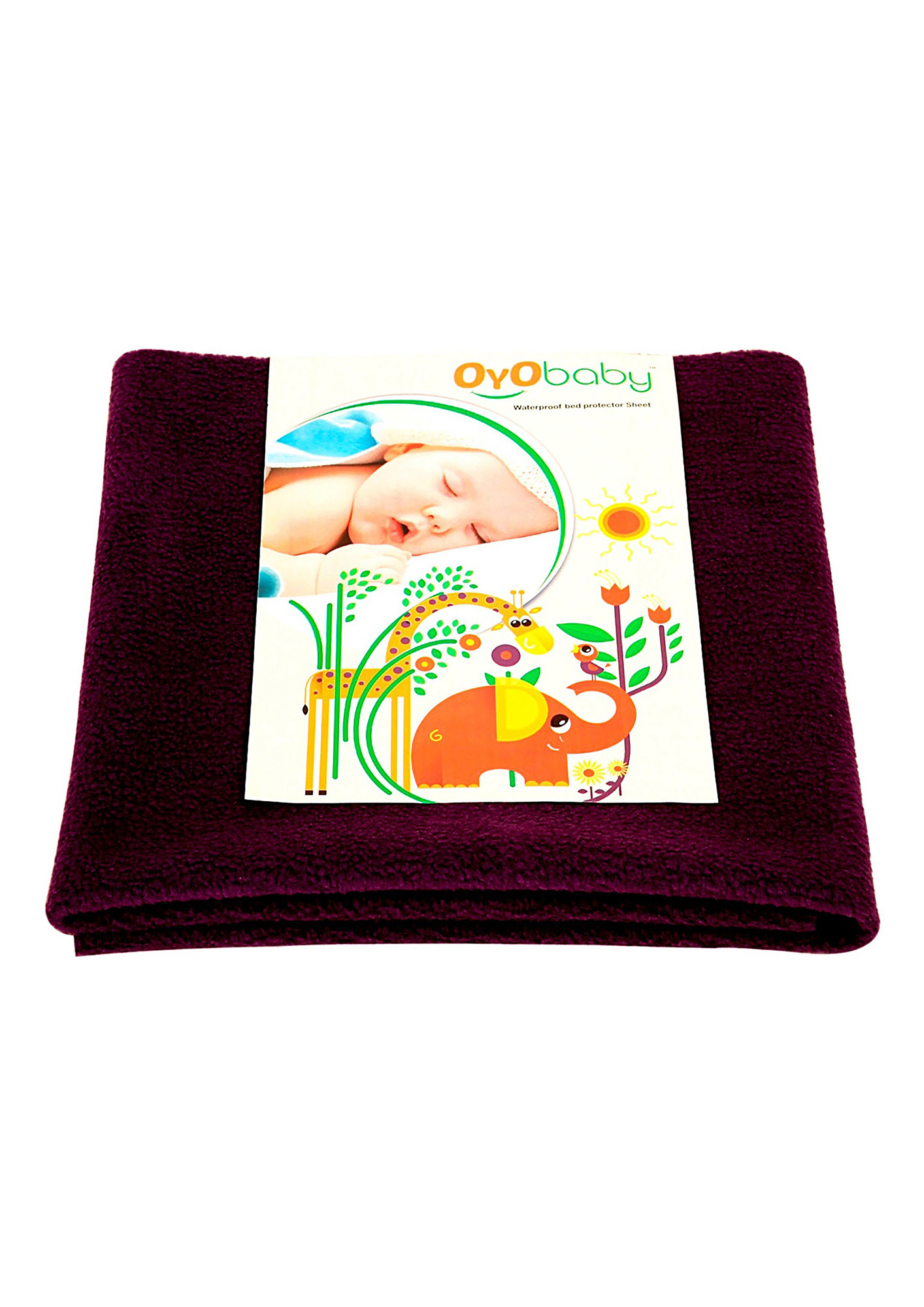 Oyo Baby Cotton Baby Bed Protecting Mat (Plum, Large)-OB-2022-PL