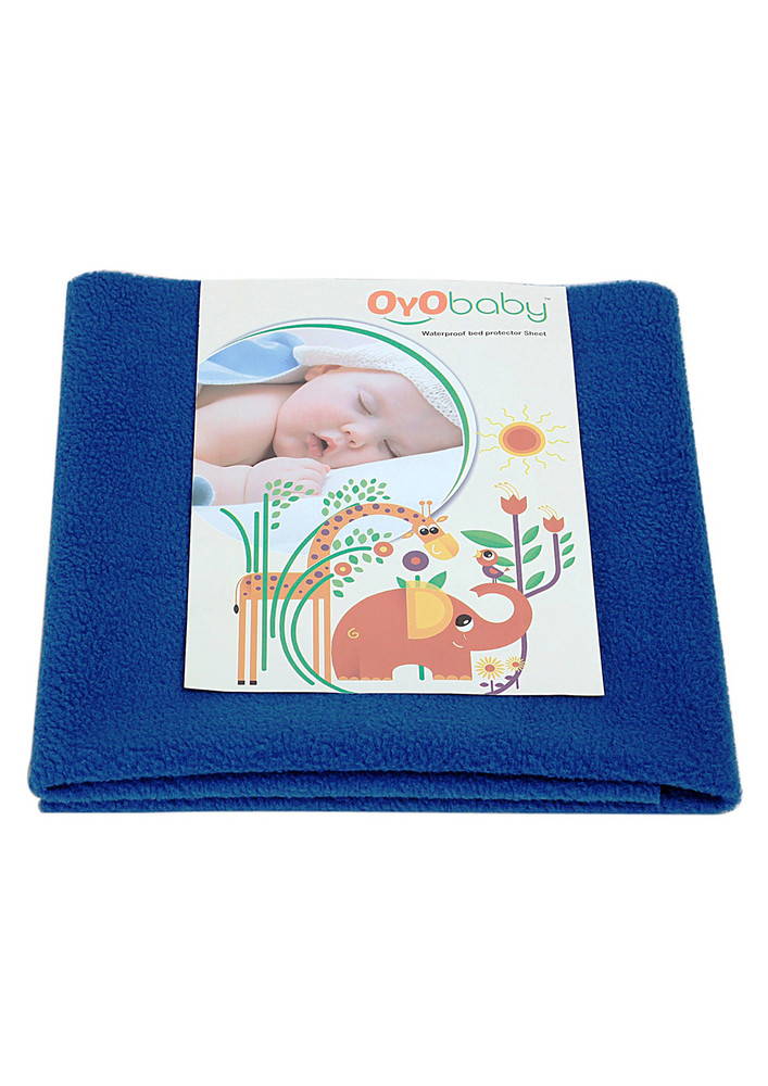 Oyo Baby Cotton Baby Bed Protecting Mat (royal Blue, Large)-ob-2022-rb