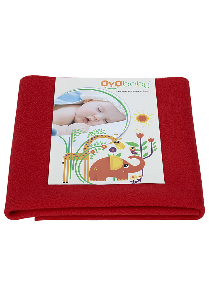 Oyo Baby Cotton Baby Bed Protecting Mat (red, Large)-ob-2022-r