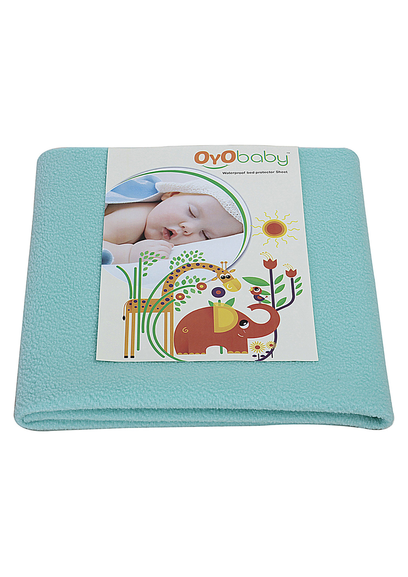 Oyo Baby Cotton Baby Bed Protecting Mat (Sea Green, Large)-OB-2022-SG