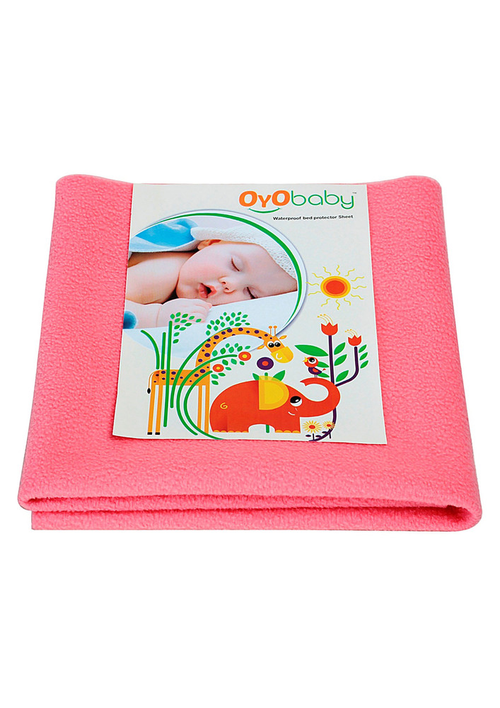 Oyo Baby Cotton Baby Bed Protecting Mat (salmon Rose, Large)-ob-2022-sr