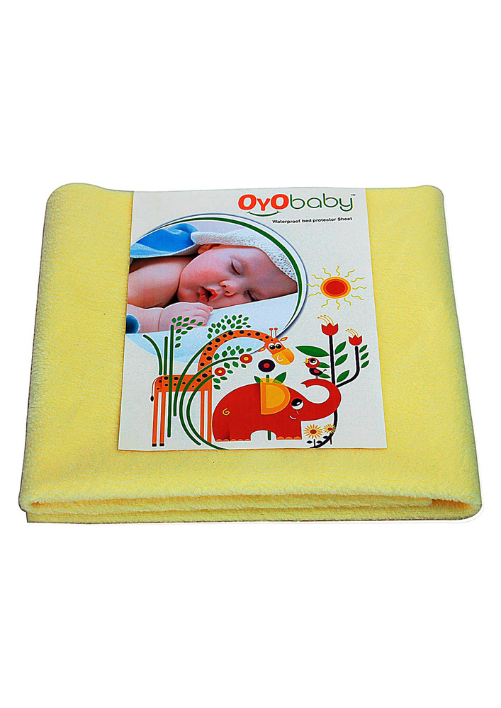 Oyo Baby Cotton Baby Bed Protecting Mat (yellow, Large)-ob-2022-y