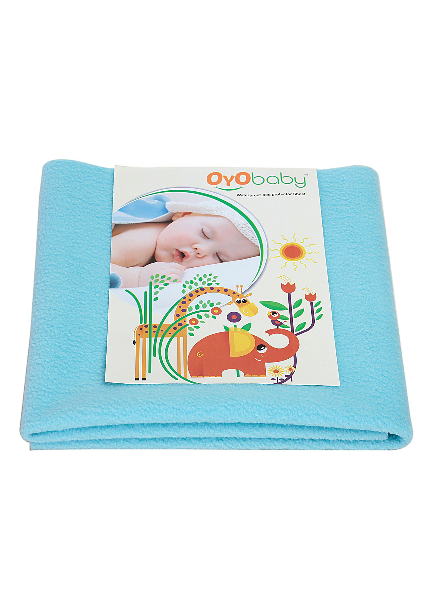 Oyo Baby Cotton Baby Bed Protecting Mat (Sea Blue, Extra Large)-OB-2023-SB