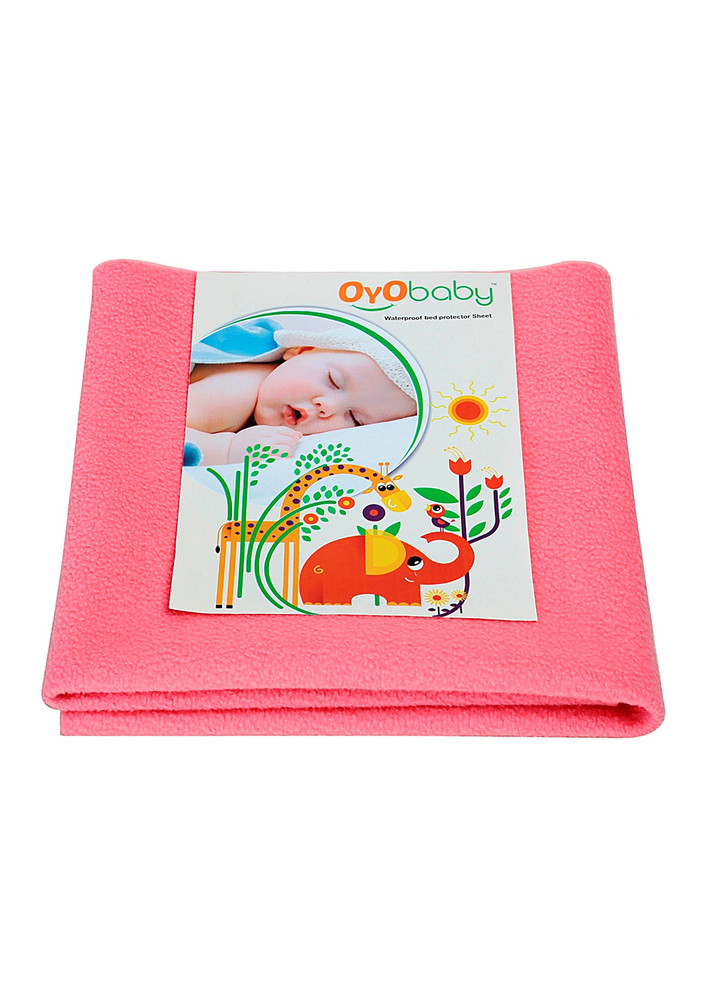 Oyo Baby Cotton Baby Bed Protecting Mat (Salmon Rose, Extra Large)-OB-2023-SR