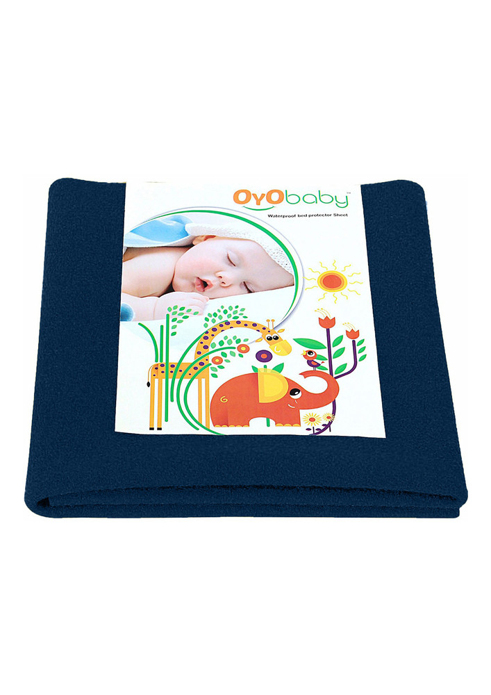 Oyo Baby Cotton Baby Bed Protecting Mat (dark Sea Blue, Free)-ob-2024-ds