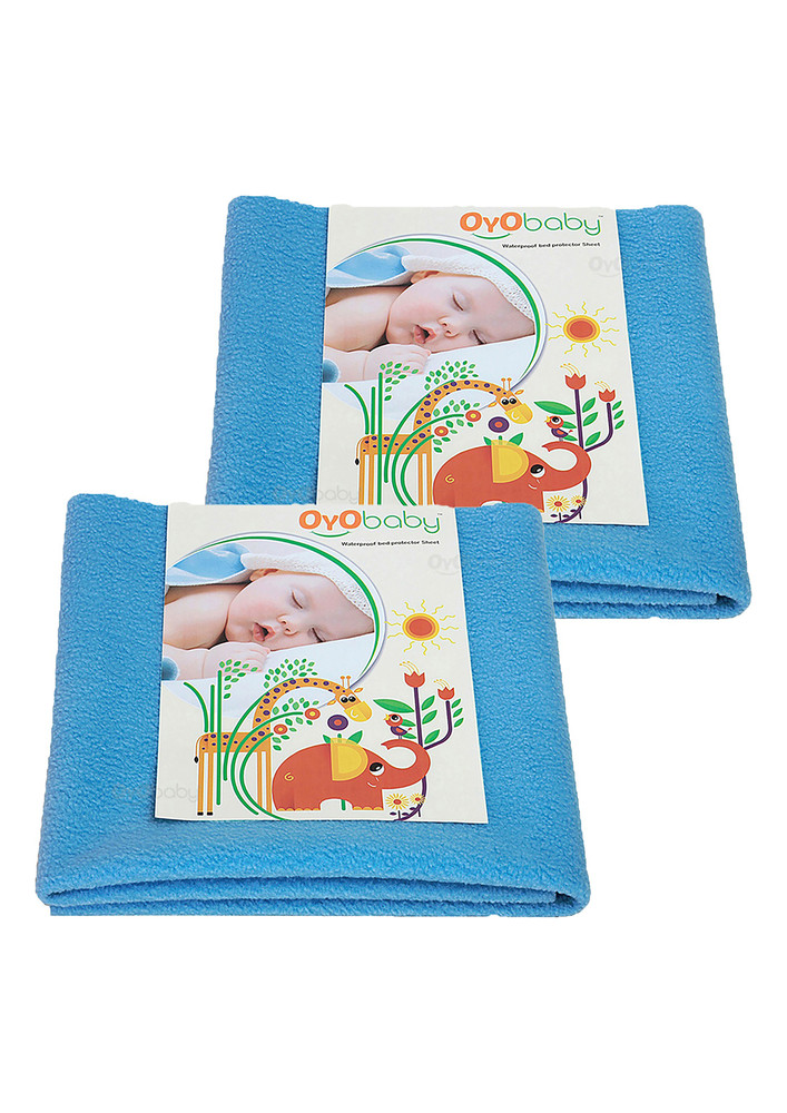 Oyo Baby Cotton Baby Bed Protecting Mat (firoza, Medium, Pack Of 2)-ob-2026-f