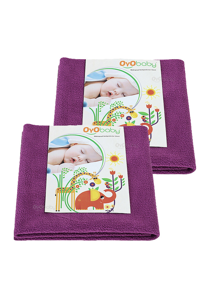 Oyo Baby Cotton Baby Bed Protecting Mat (rani Pink, Medium, Pack Of 2)-ob-2026-rp