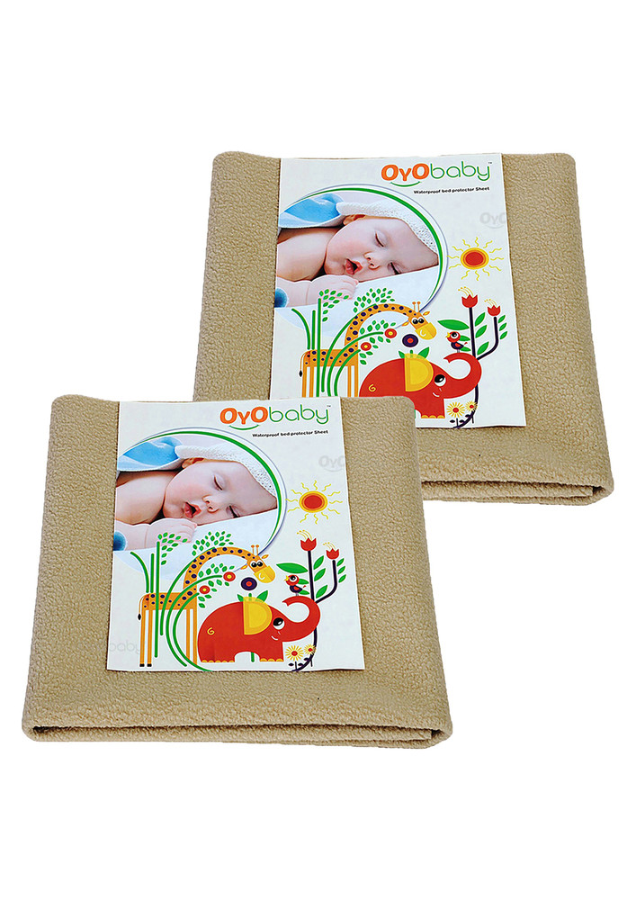 Oyo Baby Cotton Baby Bed Protecting Mat (beige, Large, Pack Of 2)-ob-2027-bg
