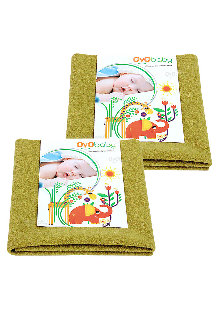 Oyo Baby Cotton Baby Bed Protecting Mat (gold, Large, Pack Of 2)-ob-2027-g